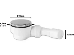Abläufe* Ablaufgarnitur für Duschwanne Ø 44,8 mm (G 1 1/2) Weiß