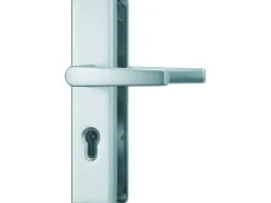 Abus Wohnungseingangstüren^Schutzbeschlag HLN414 Beidseitig Drücker 52 mm - 67 mm Neusilber