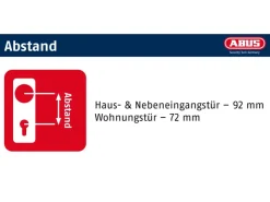 Abus Wohnungseingangstüren^Schutzbeschlag HLN414 Wechselgarnitur mit ZS 52 mm - 67 mm Neusilber