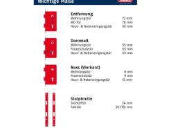 Abus Musterfliesen^WC-Einsteckschloss DIN L Gold