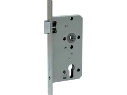 Abus Terrassentüren^Wohnungsabschlusstür-Einsteckschloss Edelstahl PZ DIN L Gold Stulpm. 20 mm