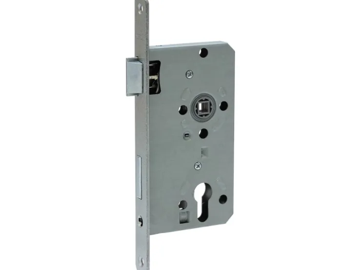 Abus Terrassentüren^Wohnungsabschlusstür-Einsteckschloss Edelstahl PZ DIN L Gold Stulpm. 20 mm