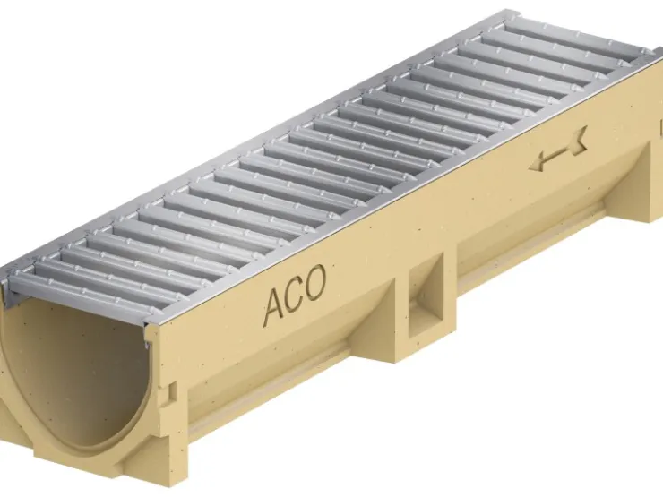 ACO Entwässerungsrinnen^Rinne Self-Standardline mit stahlverzinktem Stegrost 50 cm