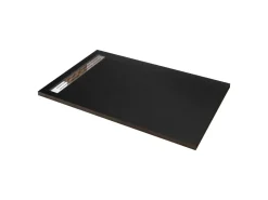 Abläufe|Steine^AICA 80x140x3cm Rechteck Duschtasse Schwarz Stein-Effekt Duschwanne Für Duschkabine Duschwand