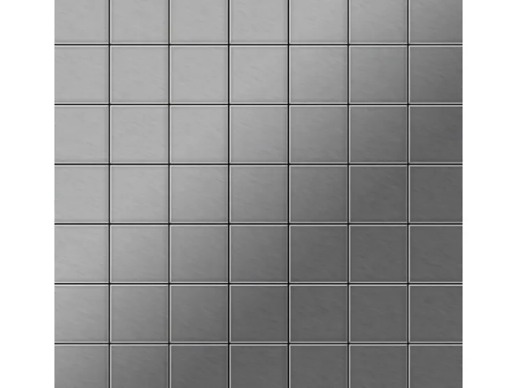 Mosaikfliesen^ALLOY Mosaik Fliese Massiv Metall Edelstahl Gebürstet Grau 1,6mm Stark Attica-s-s-b 1 Paket mit 10 Matten 0,85 m2 Grau