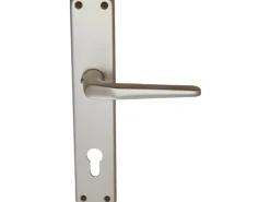 Alpertec Wohnungseingangstüren^Innenschild "Tanja-LS" Aluminium Silber Profilzylinder