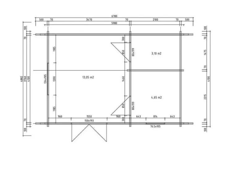 Alpholz Holzfenster^Gartenhaus Arizona 678 cm x 490 cm Satteldach mit Imprägniert in Pinie