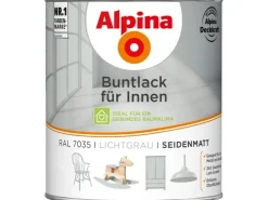 Alpina Holzfenster^Buntlack für Innen seidenmatt 750 ml Lichtgrau