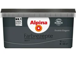 Alpina Musterfliesen^Farbrezepte matt 1 Liter Dunkle Eleganz