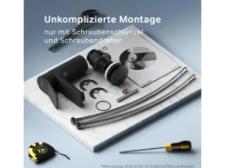 Abläufe^AM.PM Waschtischarmatur mit Klick-Ablauf, Waschbecken Armatur, Mischbatterie FXA82122 X-Joy Wasserhahn Bad Schwarz
