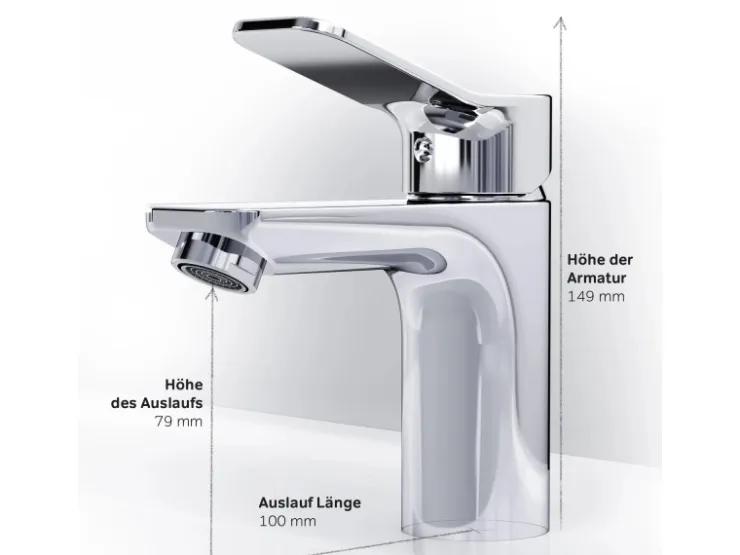 Abläufe^AM.PM Waschtischarmatur mit Klick-Ablauf, Waschbecken Armatur, Mischbatterie FXA82100 X-Joy Wasserhahn Bad Chrom