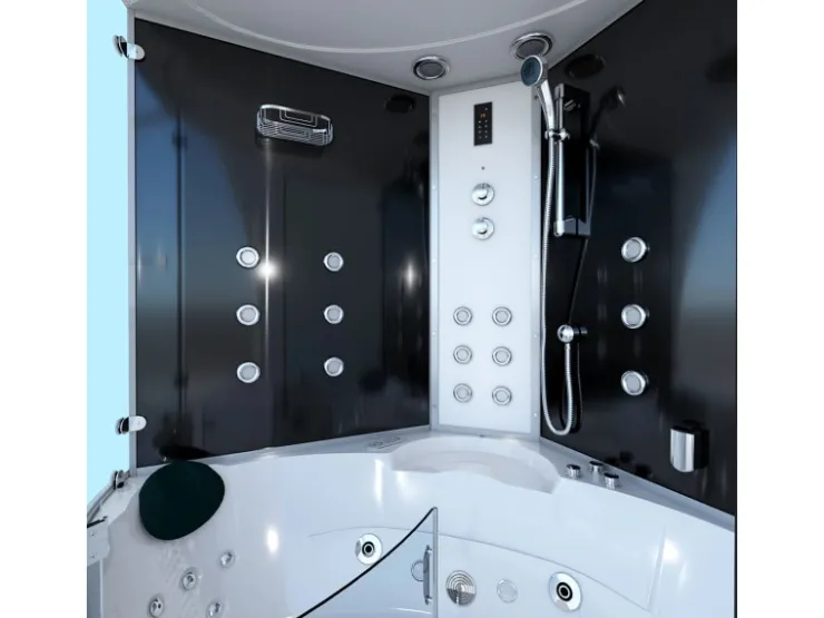 Badlüfter*AcquaVapore AquaVapore Dampfdusche Whirlpool Dusche Duschkabine K70-SW-EH-EC 150x150cm