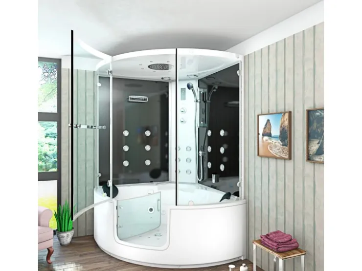 AcquaVapore Badlüfter^AquaVapore Dampfdusche Whirlpool Dusche Duschkabine K60-SW-EH 140x140cm