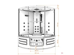 AcquaVapore Badlüfter^AquaVapore Dampfdusche Whirlpool Dusche Duschkabine K70-WS-TH-EC-SC 150x150cm