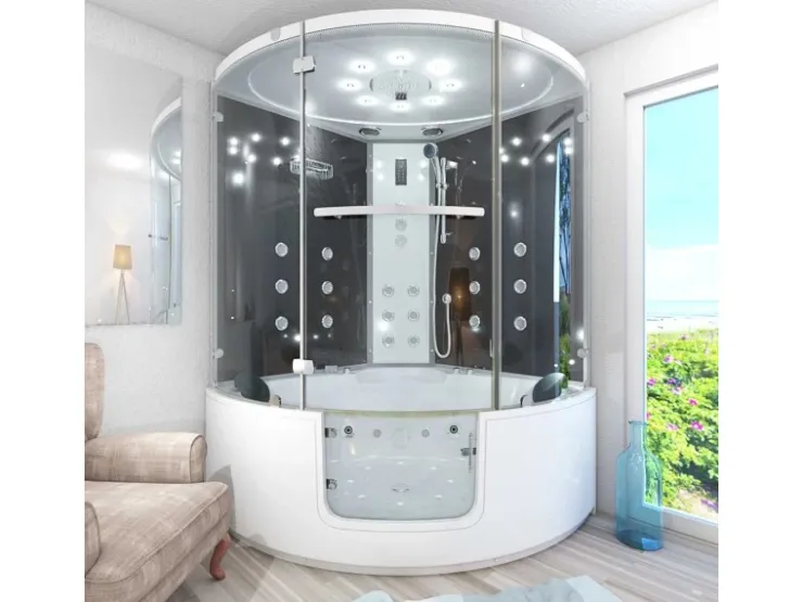 AcquaVapore Badlüfter^AquaVapore Dampfdusche Whirlpool Dusche Duschkabine K60-SW-TH-EC 140x140cm
