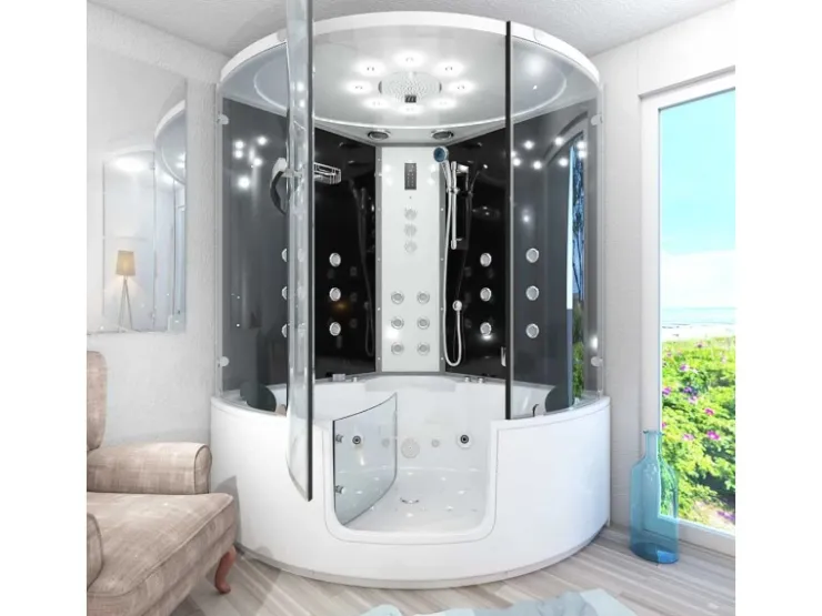 AcquaVapore Badlüfter^AquaVapore Dampfdusche Whirlpool Dusche Duschkabine K60-SW-TH-EC 140x140cm