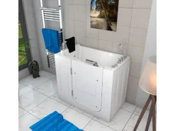 AcquaVapore Türdichtungen^AquaVapore Sitzwanne Whirlpool Badewanne mit Tür S08WP-TH-B-L 110x68cm