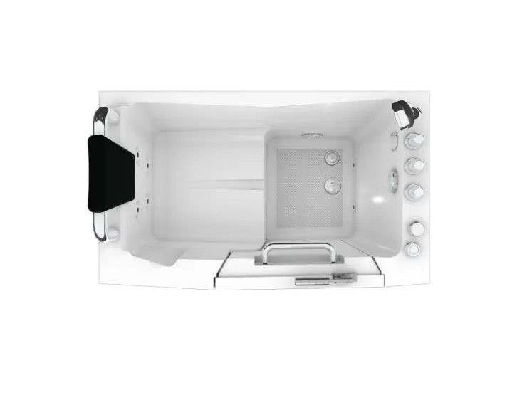 AcquaVapore Türdichtungen^AquaVapore Sitzwanne Whirlpool Badewanne mit Tür S08WP-TH-C-L 110x68cm