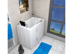 AcquaVapore Türdichtungen^AquaVapore Sitzwanne Whirlpool Badewanne mit Tür S08WP-TH-C-L 110x68cm