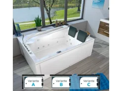 AcquaVapore Badlüfter^AquaVapore Whirlpool Pool Badewanne Wanne W12H-A 135x180cm mit Farblichtherapie