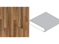 Arbeitsplatten^Arbeitsplatte 90 cm x 3,9 cm Meterware Nussbaum Butcherblock Hell