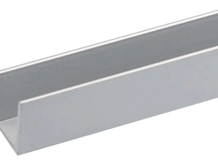 Regalbau*Arcansas U-Profil Aluminium 25 mm x 25 mm x 1.000 mm Silber