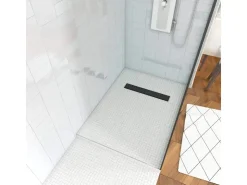 Abläufe^Aurlane befliesbares Showerboard 80 x 120 Ablaufkanal Silber