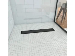 Abläufe^Aurlane befliesbares Showerboard 80 x 120 Ablaufkanal Silber