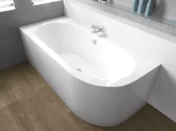 Abläufe^Bad Land Badewanne Eckwanne AVITA 180x80 Links Mit AcrylSchürze Ablauf Füße