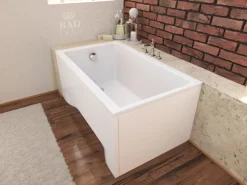 Abläufe^Bad Land Badewanne Rechteck CAPRI 100x70 Mit AcrylSchürze Ablauf Füße