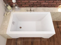 Abläufe^Bad Land Badewanne Rechteck CAPRI 100x70 Mit AcrylSchürze Ablauf Füße