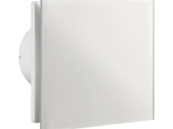 Rohrventilatoren|Badlüfter^Badventilator System Ø 100 mit Glasabdeckung Weiss Hochglanz