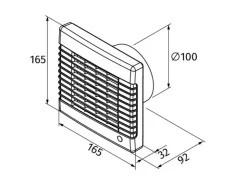Rohrventilatoren|Badlüfter^Badventilator System Ø 100 mit Jalousie und Nachlaufzeit