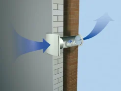 Rohrventilatoren|Badlüfter* Badventilator System Ø 100 Weiss Hochglanz mit Feuchtigkeitssensor Nachlaufzeit