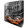 Banjado Türdichtungen^Design Briefkasten Silber Pulverbeschichtet 39x47x14cm 2 Schlüssel Mit Zeitungsfach Motiv New York Taxi