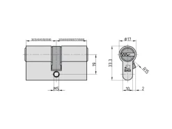 Wohnungseingangstüren*Basi - BM - Profil-Doppelzylinder - 55/60 mm - Verschiedenschließend