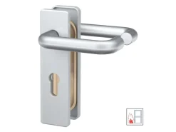 Basi Zimmertüren^- FS-Drücker-Beschlag - ZT-FS 2100 - Kurzschild Eckig - Alu F1 - 7521-0501