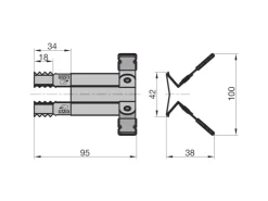 Basi Terrassentüren^- Rollladenklemme für Mechanische Rollläden - RK 100 - 4 Paar - 4X1600-0100
