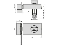 Wohnungseingangstüren*Basi - Türzusatzschloss - KS 500 - Dornmaß 45 mm - Braun - Käntige Ausführung - 2-Tourig -mit Sperrbügel - 1304-0204