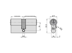 Wohnungseingangstüren*Basi - V50 - Profil-Doppelzylinder - 45/45 mm - Gleichschließend