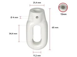 Fenster-Zubehör^Bauheld Markisenöse Oval 12 mm Ral 9016 für Fleischerhaken Verkehrsweiß