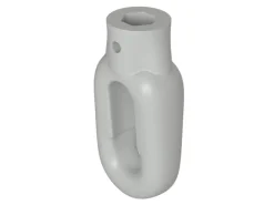 Fenster-Zubehör^Bauheld Markisenöse Oval 10 mm Ral 7035 für Fleischerhaken Lichtgrau