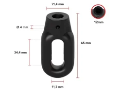 Fenster-Zubehör^Bauheld Markisenöse Oval 12 mm Ral 9005 für Fleischerhaken Tiefschwarz