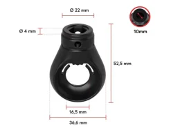 Fenster-Zubehör^Bauheld Markisenöse Rund 10 mm Ral 9005 für Kugelhaken Tiefschwarz