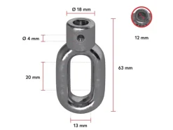 Fenster-Zubehör^Bauheld Markisenöse Zink 12 mm für Fleischerhaken