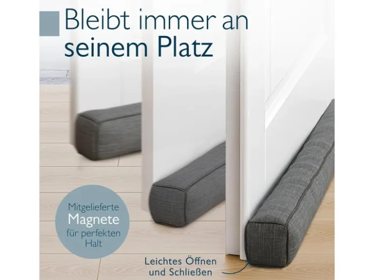 Beautissu Türdichtungen|Fensterdichtungen^Levante MM Zugluftstopper 6,5x80cm Dunkelgrau Dunkel-Anthrazit