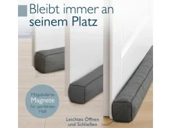 Beautissu Türdichtungen^Levante MM Zugluftstopper 6,5x120cm Dunkelgrau Dunkel-Anthrazit
