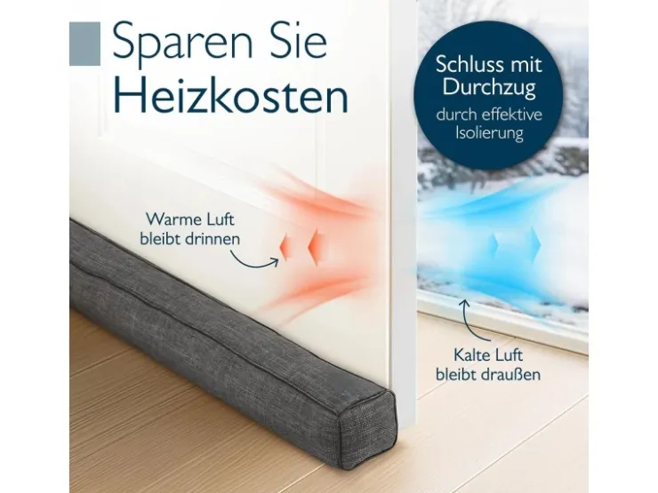 Beautissu Türdichtungen|Fensterdichtungen^Levante OM Zugluftstopper 6,5x80cm Dunkelgrau Dunkel-Anthrazit