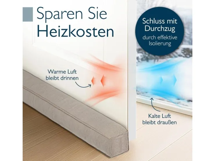 Beautissu Türdichtungen|Fensterdichtungen^Marin MM Zugluftstopper 6,5x120cm Hell Grau