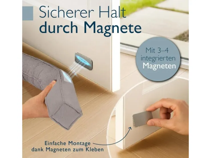 Beautissu Türdichtungen|Fensterdichtungen^Marin MM Zugluftstopper 6,5x120cm Hell Grau